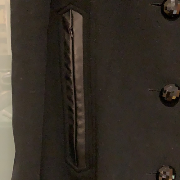 Mackage Women’s Funnel Neck Wool Cashmere Blend with Leather Trim - medium - Picture 7 of 10